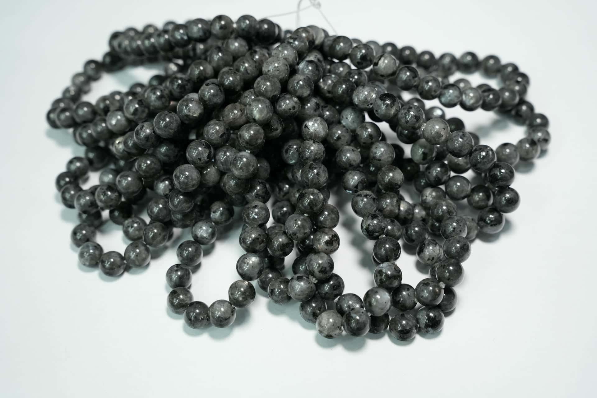 8mm-Black Flash-Round Beads